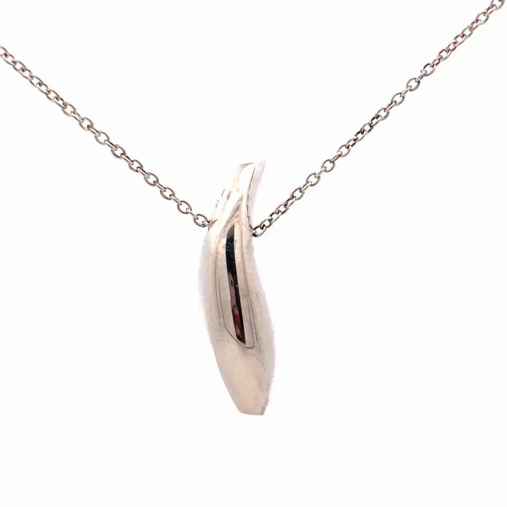 Tiffany & Co Elsa Peretti 925 Sterling Silver Teardrop Raindrop Pendant Necklace